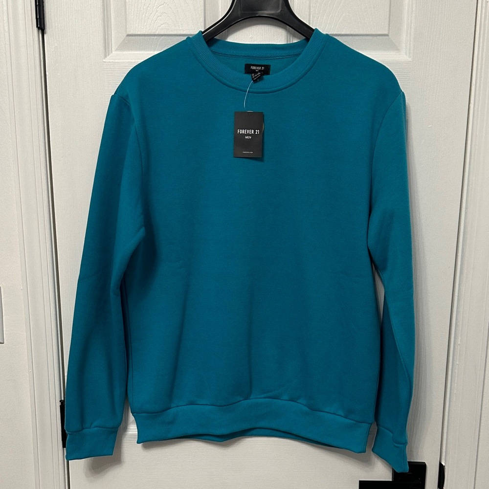 Forever 21 Men's Vibrant Blue Crewneck Sweater
